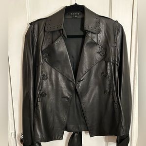 Theory black leather jacket